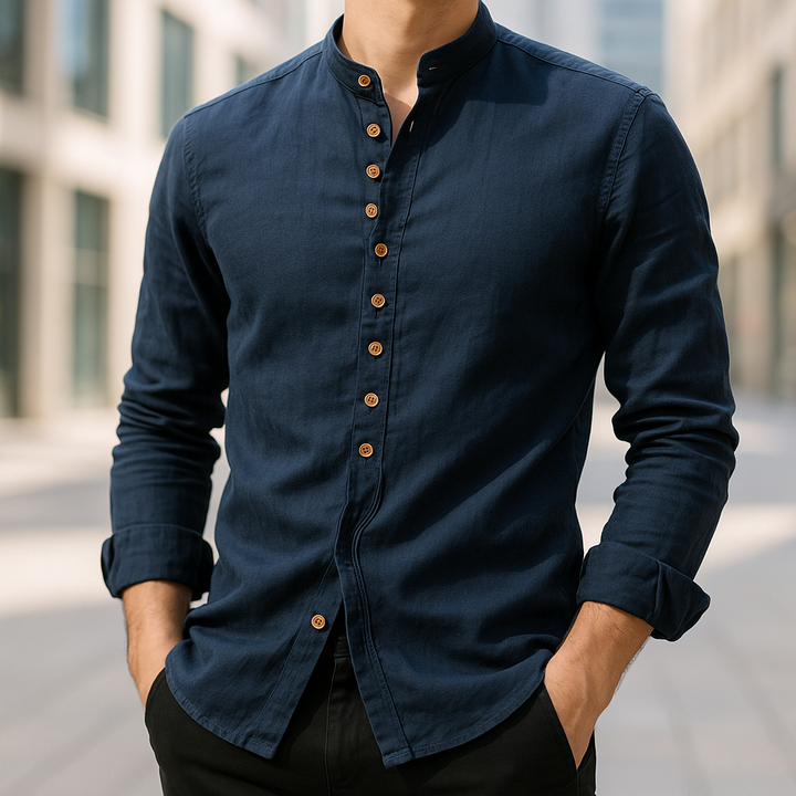 Mitchell™ | Men's Sleeve Cotton Linen Shirt
