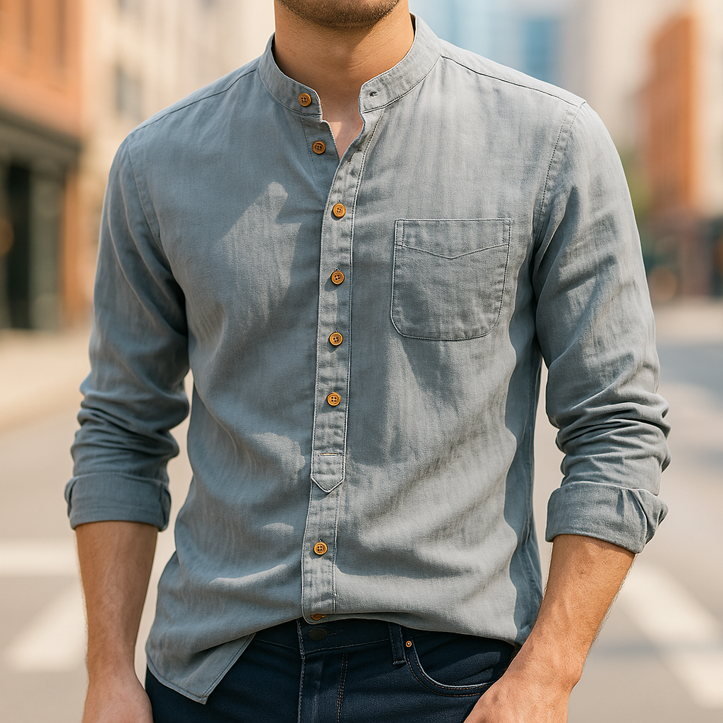 Mitchell™ | Men's Sleeve Cotton Linen Shirt