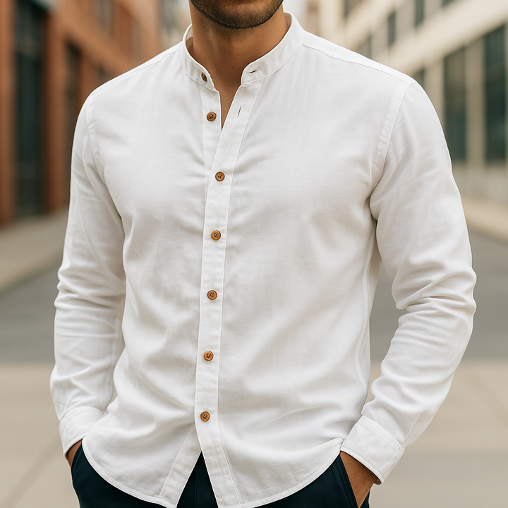 Mitchell™ | Men's Sleeve Cotton Linen Shirt