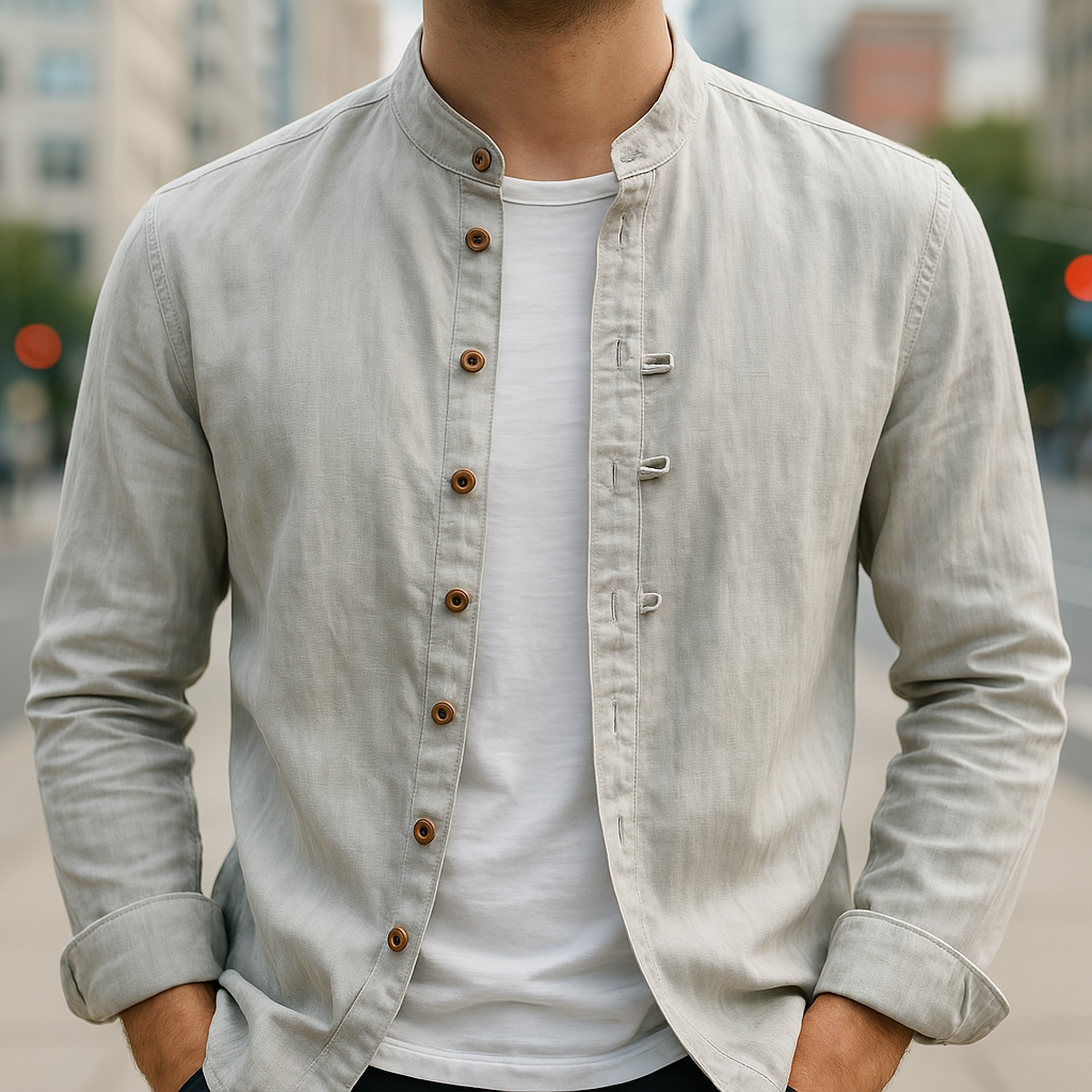 Mitchell™ | Men's Sleeve Cotton Linen Shirt