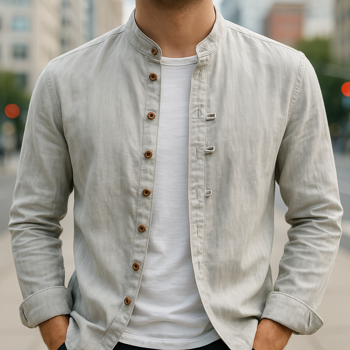 Mitchell™ | Men's Sleeve Cotton Linen Shirt